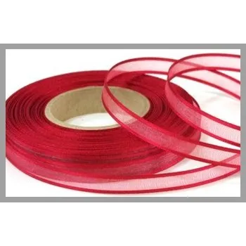 Stuha Šifonová stuha lemovaná - 10mm - bordo -1m