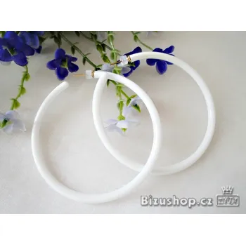 Náušnice Náušnice Kruhy plastové bílé 4,5 cm 1044