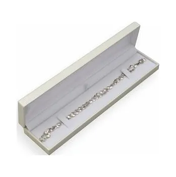 Dárková krabička Šperky4U Bílá koženková krabička na náramek - KR0066-WH