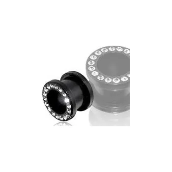 Piercing Šperky4U Akrylátový tunel do ucha se zirkony - TN01005-16