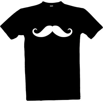 Pánské tričko Tričko s potiskem Knír bílý pánské