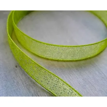 Stuha Stuha monofilová zelená 10mm - s kytičkami - 1m