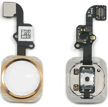 Náhradní klávesnice pro mobilní telefon OEM iPhone 6 / 6 Plus Home Button včetně flex kabelu - zlatý
