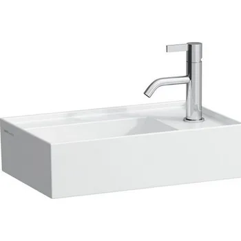 Umyvadlo Laufen Kartell Umyvátko, asymetrické, s armaturní deskou vpravo 460x280x120 mm, bez otvoru pro baterii, bez přepadu H8153347591121