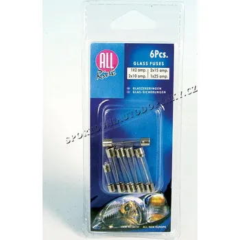 Autopojistky Sada pojistek - skleněné, 6ks