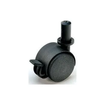 Nábytkové kování Nábytkové kolečko typu BA + plast. čep 13x26mm, celoplastové, pr. 40, černé, brzda