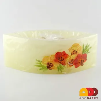 Svícen Lampion loďka červená orchidej