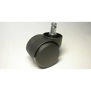 Židlové kolečko typu C + čep 11x20mm, celoplastové, průměr 50, černé