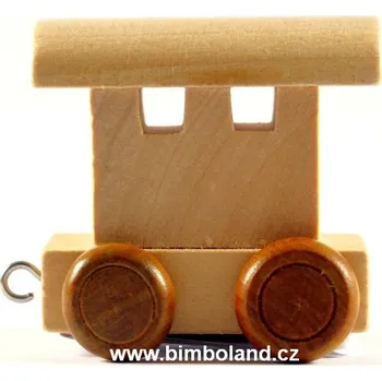 Dřevěná hračka Bino Koncový vagónek - hnědá kolečka