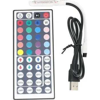 LED osvětlení IR ovladač a přijímač k RGB USB LED pásku - 44 tlačítek (Ovládání pro RGB USB LED pásky)