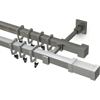 Garnýž Garnýž kovová 240 cm dvouřadá - dvojitá 20x20 Zanotti matná stříbrná