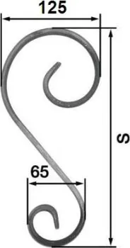 Dveřní kování BPÚ Segment ozdobný S1 230 mm 12 x 6 mm