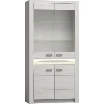 Knihovna Prosklená vitrína kraft bílý INDIANAPOLIS I3