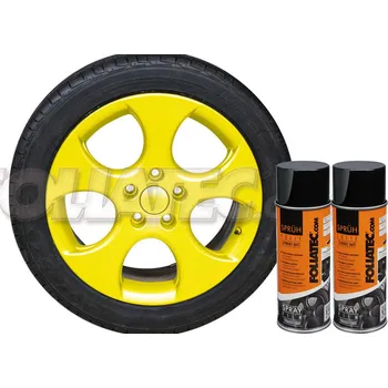 Autolak Sada 2ks spreje FOLIATEC - fólie ve spreji (plastidip) žlutá lesklá celkem 800ml