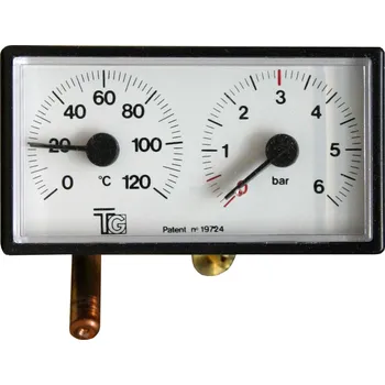 Příslušenství ke kotli Termomanometr 0-120°C, 6 bar, kapilára 1 m, 42x78 mm (Termomanometry)