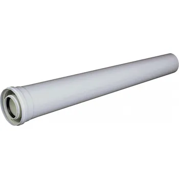 Kouřovod Prodloužení průměr 60/100 mm, PP, 1 m (Odkouření kondenzačních kotlů, vnitřní trubka Polypropylen, A2 - vnější bíle lakované)