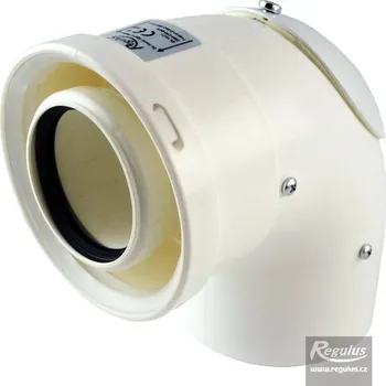 Kouřovod Koleno 90° s kontrolním otvorem 60/100 PP/PP (Souosé odkouření průměr 60/100 PP/PP, pro kondenzační kotle)