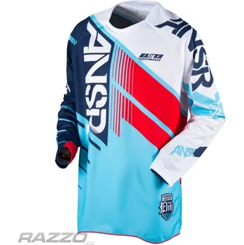 cyklistický dres Pánský MX dres ANSWER Elite Jersey Blue Red 2017 XL
