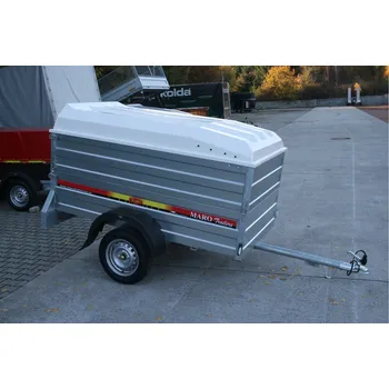 Přívěs k motorovému vozidlu MARO Kralovice Jednoosý nebrzděný přívěs MARO Z 01 N1 750 kg 1860x1110x1000 mm, s nástavcem bočnic a víkem