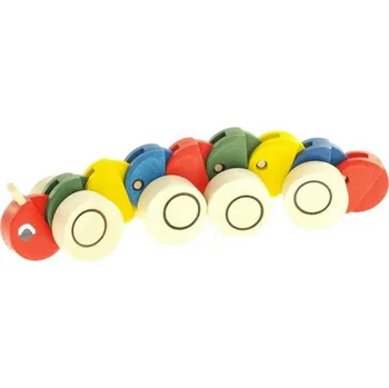 Dřevěná hračka Dřevěná tahací hračka - Housenka barevná