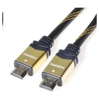 Počítačové příslušenství PREMIUMCORD Gold HDMI High Speed + Ethernet kabel (v1.4), opletený, zlacené konektory, 10m