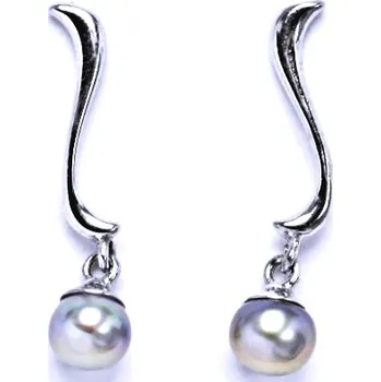 Náušnice Náušnice stříbrné s přírodní šedou perlou NŠ 1227 pp