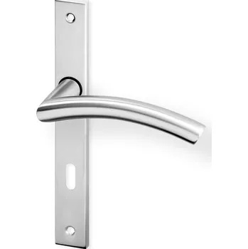 Dveřní kování Dveřní kování PIPA UŠ nerez (Dveřní kování PIPA UŠ nerez s úzkým štítem s roztečí 72 nebo 90 mm, vhodná pro interiér, pro dozický (obyčejný), cylindrický (fab) zámek, nebo s uzamykací páčkou na WC.)