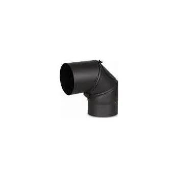 Kouřovod ABX koleno s čistícím otvorem a stavitelné 0-90°/ 130mm (síla 1,5mm) - černá