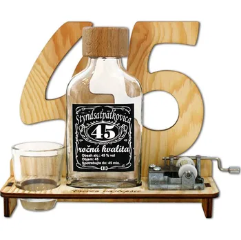 Žertovný předmět Značka na výročí 45 let s flašinetem SK