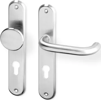 Dveřní kování Dveřní kování UNA OV ECO nerez kl.+koule (Dveřní kování UNA OV ECO nerez se štítem s roztečí 72 nebo 90 mm, vhodná pro interiér.)