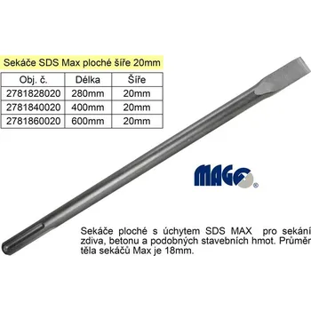 Sekáč MAGG Sekáč SDS MAX plochý 20x400mm