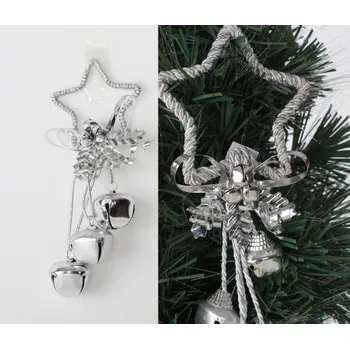 Vánoční dekorace Dekorace "SILVER STAR II" 10x20cm-závěs.