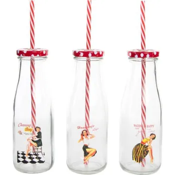 Sklenice Sklenice s víčkem a brčkem 7x22/3dr.