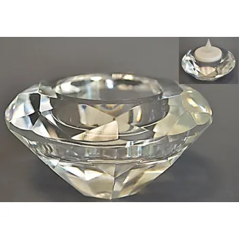 Svícen Svícen na čaj. svíčku "DIAMANT" sklo/8x4