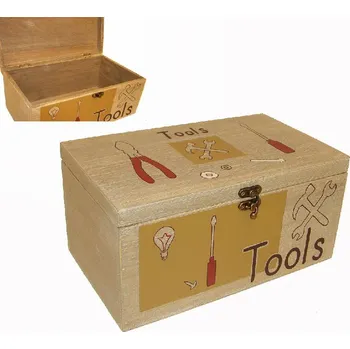 Elektroinstalační krabice Dřevěná krabice "TOOLS" 30x18x15cm