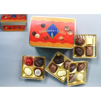 Dóza na potraviny Plech. dóza truhla "Yellow/red" 16x10x9