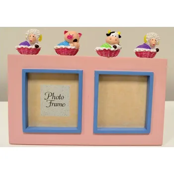 Rám na obraz Fotorámeček "ZVÍŘÁTKA" 8x15cm na 2 foto