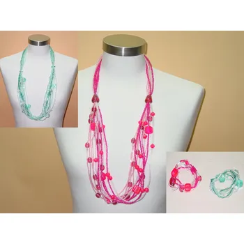 Náhrdelník Náhrdelník "collar glass/stone" 80cm/2b.