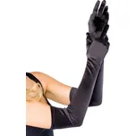 Leg Avenue Extra Long Satin Gloves 16B - Saténové rukavičky Černá