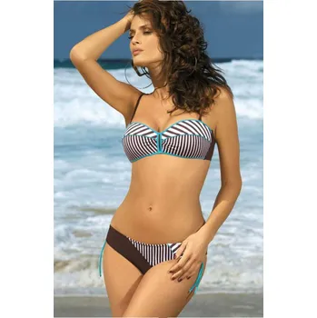 Dámské plavky Marko Layla M-224 hnědá s tyrkysovou