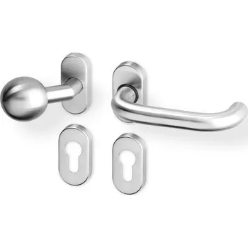 Dveřní kování Dveřní kování UNA R OV nerez PK kl.+koule (Dveřní rozetové kování UNA R OV nerez PK , vhodná pro interiér, pro cylindrický (fab) zámek.)