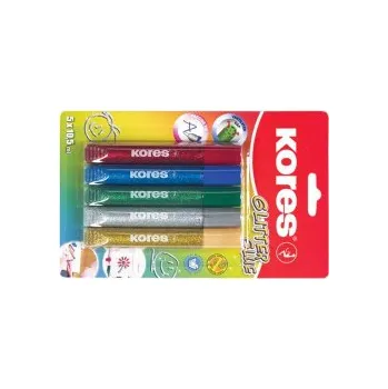 Kancelářské potřeby Lepidlo Kores Glitter Glue - 5 x 10,5 ml / klasické barvy