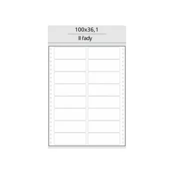 Samolepící etiketa Tabelační etikety s vodící drážkou jednořadé a dvouřadé - 100 x 36,1 mm dvouřadé 400 etiket / 25 skladů