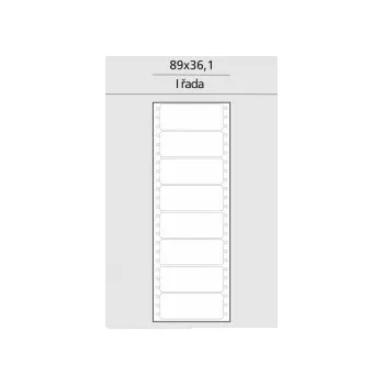Samolepící etiketa Tabelační etikety s vodící drážkou jednořadé a dvouřadé - 89 x 36,1 mm jednořadé 4000 etiket / 500 skladů