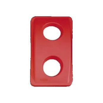 Odpadkový koš Víko odpadkového koše s kulatými vhozy - červené