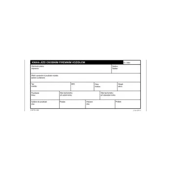 Kniha jízd Optys - 1/3 A4 / osobního firmního vozidla 32 listů / 1171