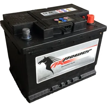 Autobaterie Autobaterie AK Power 12V, 56Ah, 480A, AK 556 59 nabitá autobaterie + Reflexní přívěsek FOOT + možný výkup staré baterie při doručení nebo v prodejně Jinočany