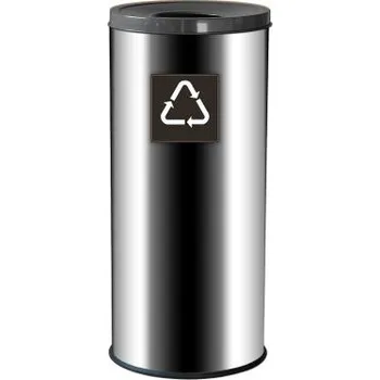 Odpadkový koš Nerezový koš na třídění odpadu šedý 45 l