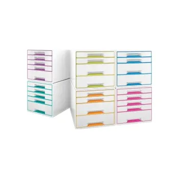 Archivační box Zásuvkový box Leitz WOW - fialová / 2+2 zásuvky