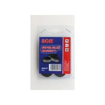 Magnety černé Conmetron super silné - průměr 27 mm / 6 ks